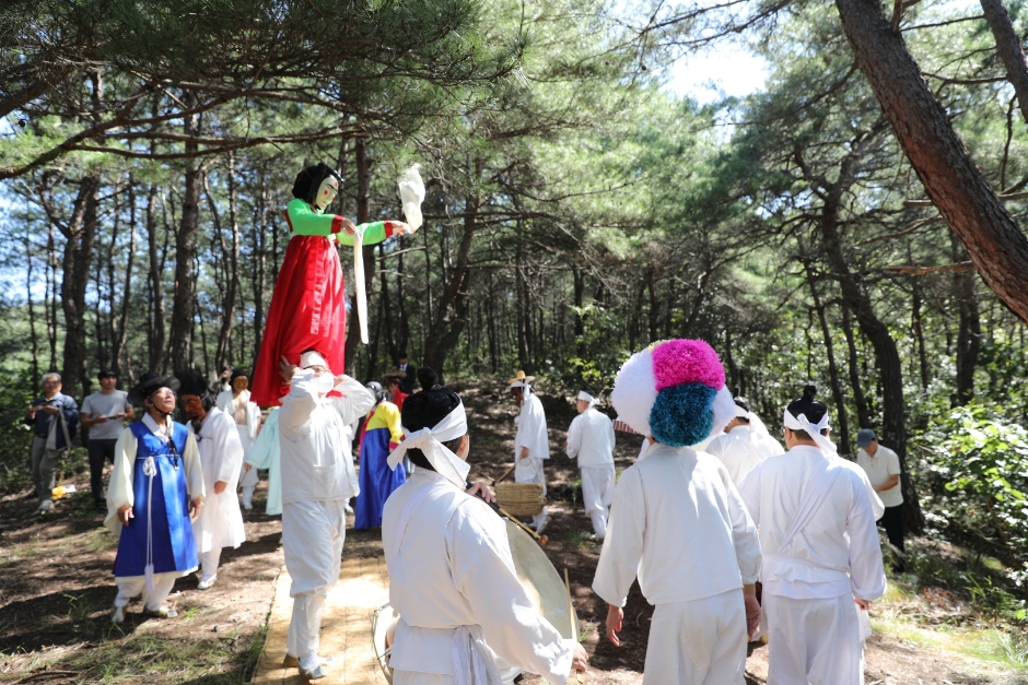 Traditional Korean masks displayed at the festival
