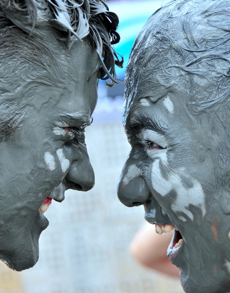 Daecheon Beach during Boryeong Mud Festival evening