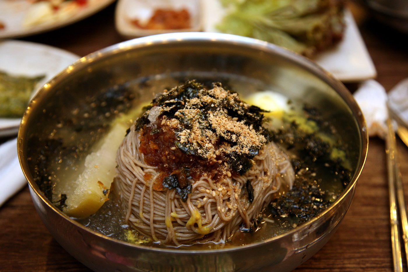 Makguksu cold buckwheat noodle dish from Gangwon Province