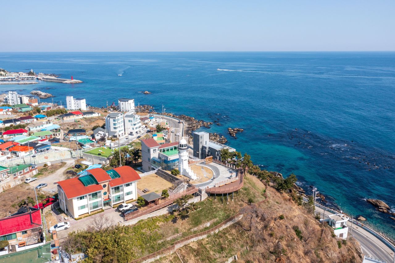 주문진등대 Jumunjin Lighthouse panoramic view, Gangwon coast