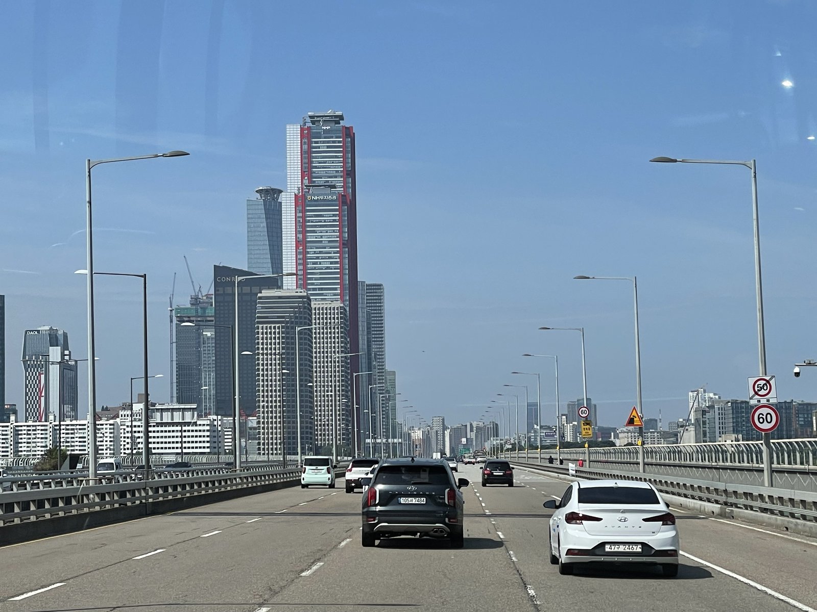 Yeouido skyline from Mapo Bridge — the high-rise district where most fireworks-night hotels are located